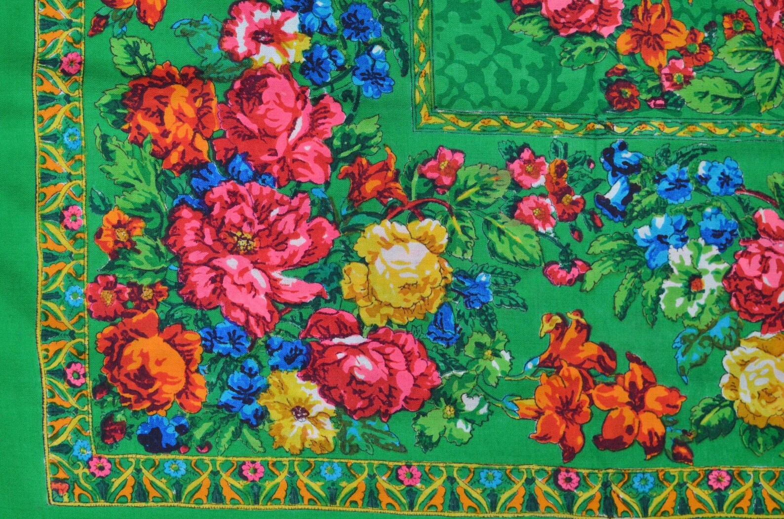 VINTAGE Russia shawl Russia blanket Pavlovo Posad throw Etsy