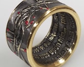 KING of kings Crown of Thorns Coin Ring Isaiah 53 5 Ring With or Without Red Thorn Tips