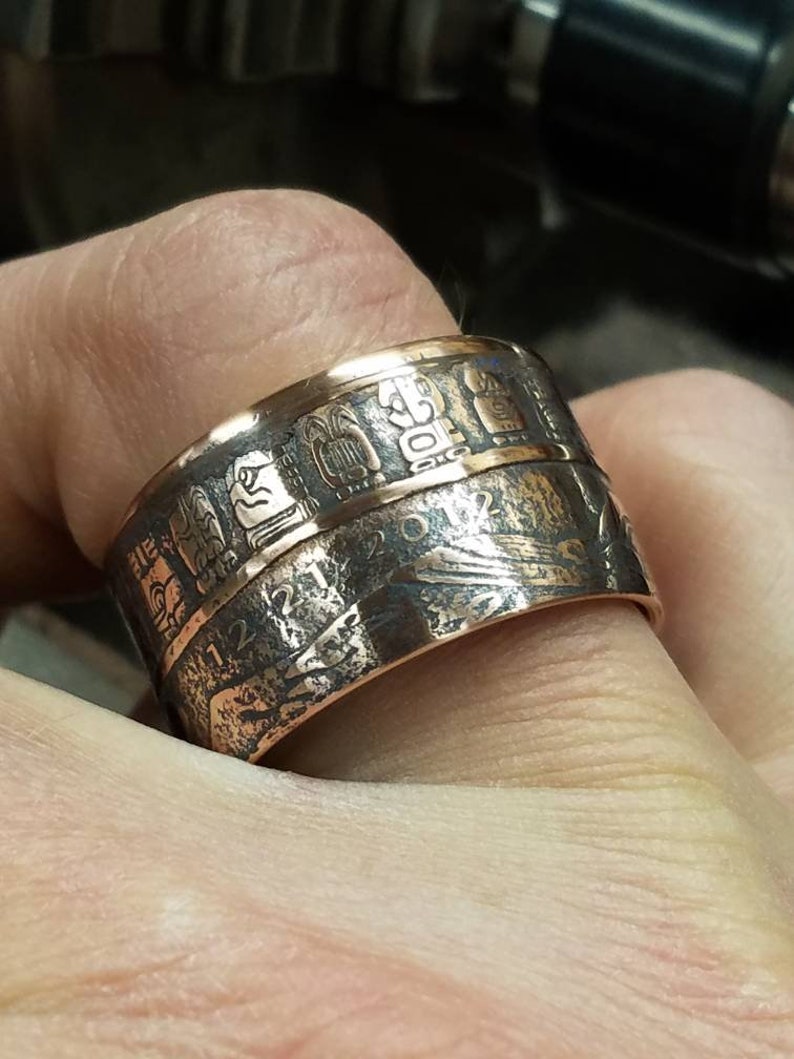 Mayan Calendar 1 oz Copper Coin Ring