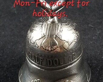 BICENTENNIAL Half Dollar Guardian/ Angel/Gremlin Coin Bell*Biker Bell*Christmas Ornament*Key Chain Charm