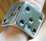 Solid Silver Dice Ring
