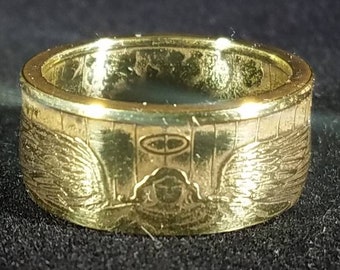 Vintage Gurdian Angel Token Ring*Protection Ring*Christian Ring*Baptism Ring*Elegant Ladies Ring*Minimalist Mens Ring*Conformation Ring*Luck