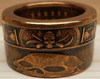 Anillo Memento Mori * Anillo Memento Vivere * Anillo de Calavera y Huesos * Anillo de la Última Risa * Anillo del Día de los Muertos * Anillo del Recuerdo * Anillo de Moneda de Cobre 999 de 1 oz *