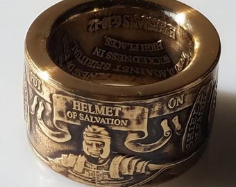 Armor of God Ring*Same Day Shipping*Christian Ring*Bible Verse Ring*Ephesians 6:10-12 Ring*Warriors Ring*Protection Ring*Biker Ring*