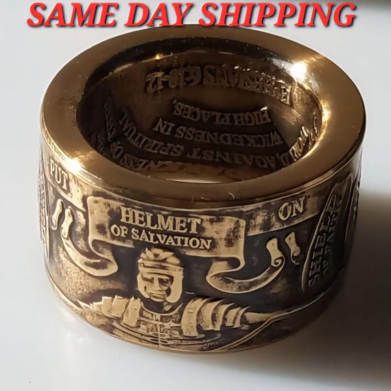 Armor of God Ring*Same Day Shipping*Christian Ring*Bible Verse Ring*Ephesians 6:10-12 Ring*Warriors Ring*Protection Ring*Biker Ring*