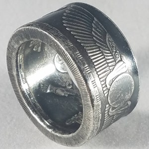 Rare Egyptian Silver Coin Ring*Sun*Cobras*Wings Ring*Journey Ring*Iconic Ring*Epic Ring*Old World Ring*Mystic Ring*Good Luck Ring*