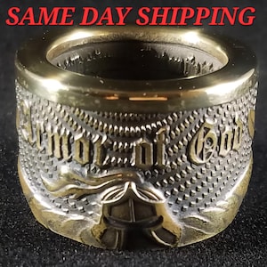 Rüstung Gottes Ring*Christlicher Ring*Bibel Vers Ring*Epheser 6:10-12 Ring*Krieger Ring*Schutz Ring*Kampf Ring*Militär Ring*Biker Ring*
