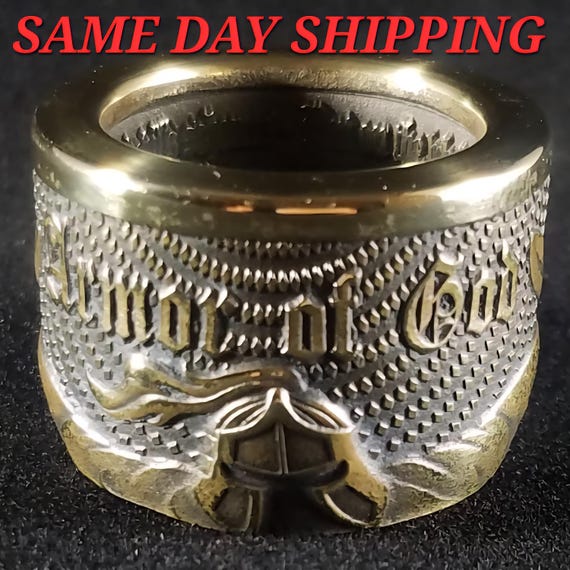 Armor of God Ring*Christian Ring*Bible Verse Ring*Ephesians 6:10-12 Ring*Warriors Ring*Protection Ring*Battle Ring*Military Ring*Biker Ring*