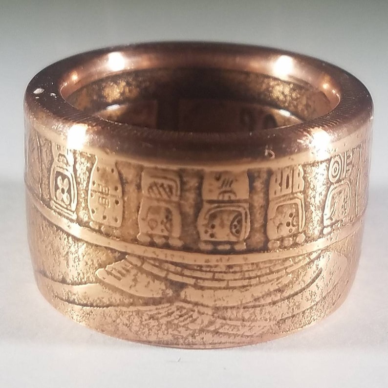 Mayan Calendar 1 oz Copper Coin Ring