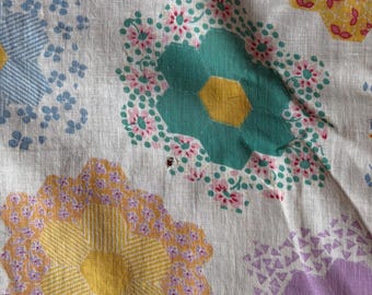 30s 40s 35"x 38" vintage katoenen quiltstof quilten knutselen naaien rommel dagboek Cottage kern grootmoeders bloementuin bedrieger bloemen