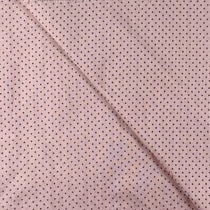 Bomullstyg 56” med BTY Quilt Craft Sew Blush Pink med små svarta prickar Quilting Crafting Sewing