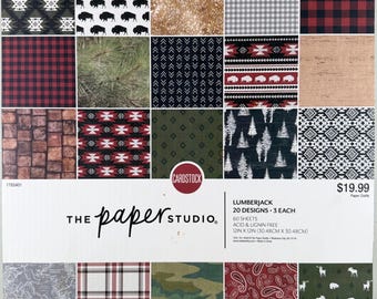 Bloc de papel Destash Paper Studio Lumber Jack, cartulina de 12 x 12 pulgadas (41 páginas), ideal para álbumes de recortes, técnicas mixtas, tarjetas y otros usos.