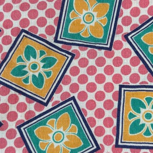 30er Jahre FQ Feedsack Futtersack Mehlsack Baumwolle Quilt Stoff Slow Stitch Junk Journal Art Deco Polka Dot Floral