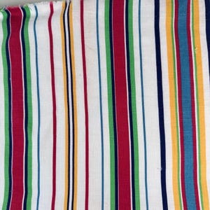 40s Feedsack Lg Remnant Vintage Feed Sack Flour Sack Cotton Quilt Fabric Cabana Stripes