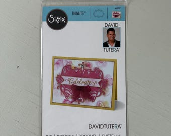 New Sizzix Thinlits Floral Label #2 Die Cut BIGkick Big Shot Vagabond 661897