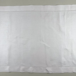 Vintage Crisp Solid White Linen Table Runner 53 x 17.5 Table Decor Textile Linens Cloth