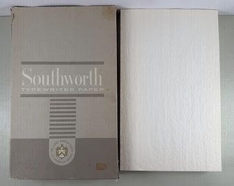 Lote vintage de 20 hojas de papel Southworth 409E Four Star Onion Skin de 8 1/2 x 14 pulgadas, 9 libras, 25 % algodón, para álbumes de recortes, mecanografía y diarios creativos.