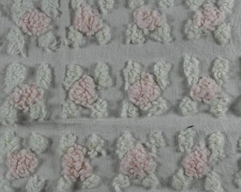 Manta de chenilla vintage 26 x 24 Cortador de piezas de acolchado Recuperación Reciclaje Costura lenta Diario de recortes Tela de algodón Manualidades Acolchado Costura