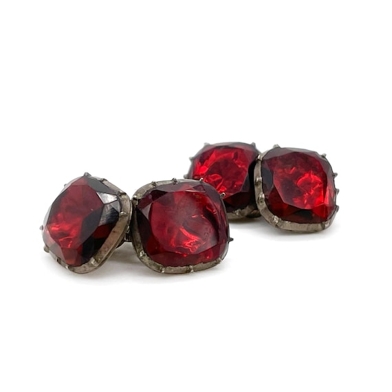 georgian red paste cufflinks