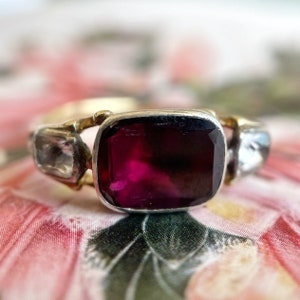 Georgian Garnet and Rock Crystal Ring