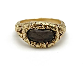 Georgische geschnitzt Gold Trauerring