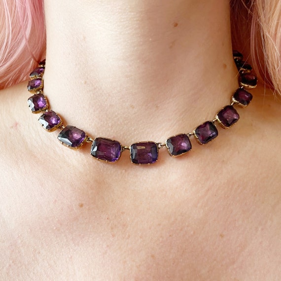 Georgian 'Amethyst' Paste Riviere