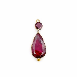 Georgian Foiled Garnet Pendant Drop in Gold