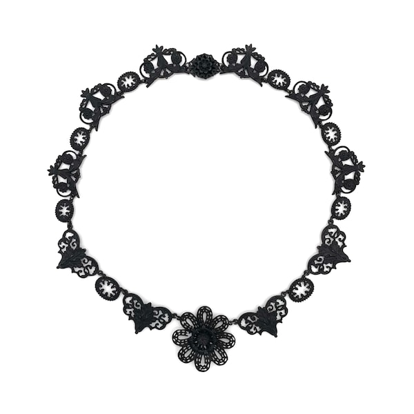 Berlin Iron Floral Panel Necklace