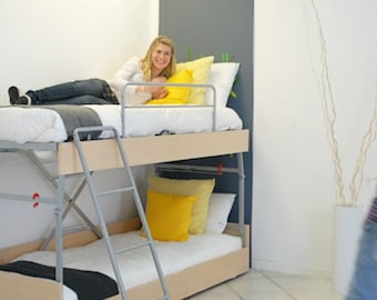 Opening bunk bed, bunk bed that opens with a few simple gestures