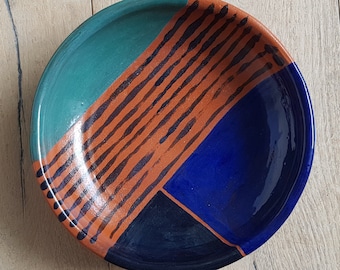 Blue, Green and Black Ceramic Bowl, Handmade Pottery, Passover Gift,  Ramen/ Salad Serving Bowl, Pottery Gift, Kitchenware Pottery,