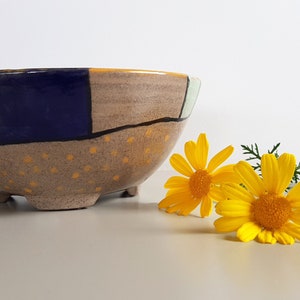Ceramic bowl, Blue bowl, Green bowl, Pottery gift, Salad bowl, Hand painted, Tableware pottery, Ramen bowl kitchen pottery, thrown pottery