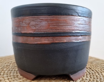 Black ceramic vase, New year's gift, Pottery handmade, Wheel thrown pottery,  Handmade pottery bowl,  Hostess gift, Ceramic bowl, Salad bowl