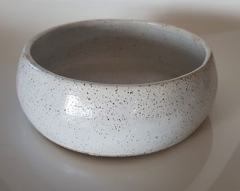 White Salad bowl, Stoneware dish, Serving ceramic bowl, Christmas gift, Pottery gift, large bowl, Handmade bowl, Housewarming present