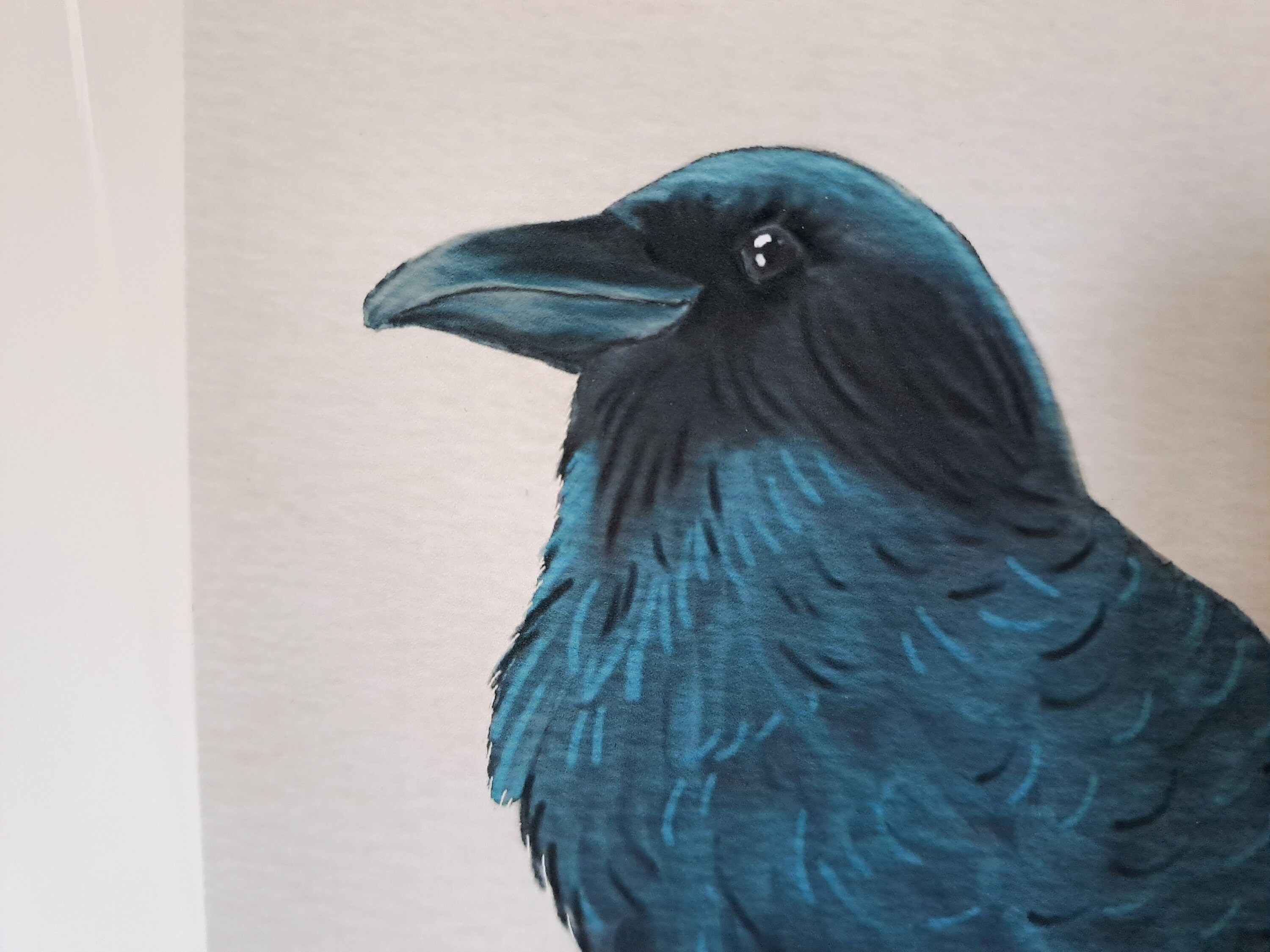 Watercolor Crow Postcard Print: Vintage Ephemera Art - Etsy