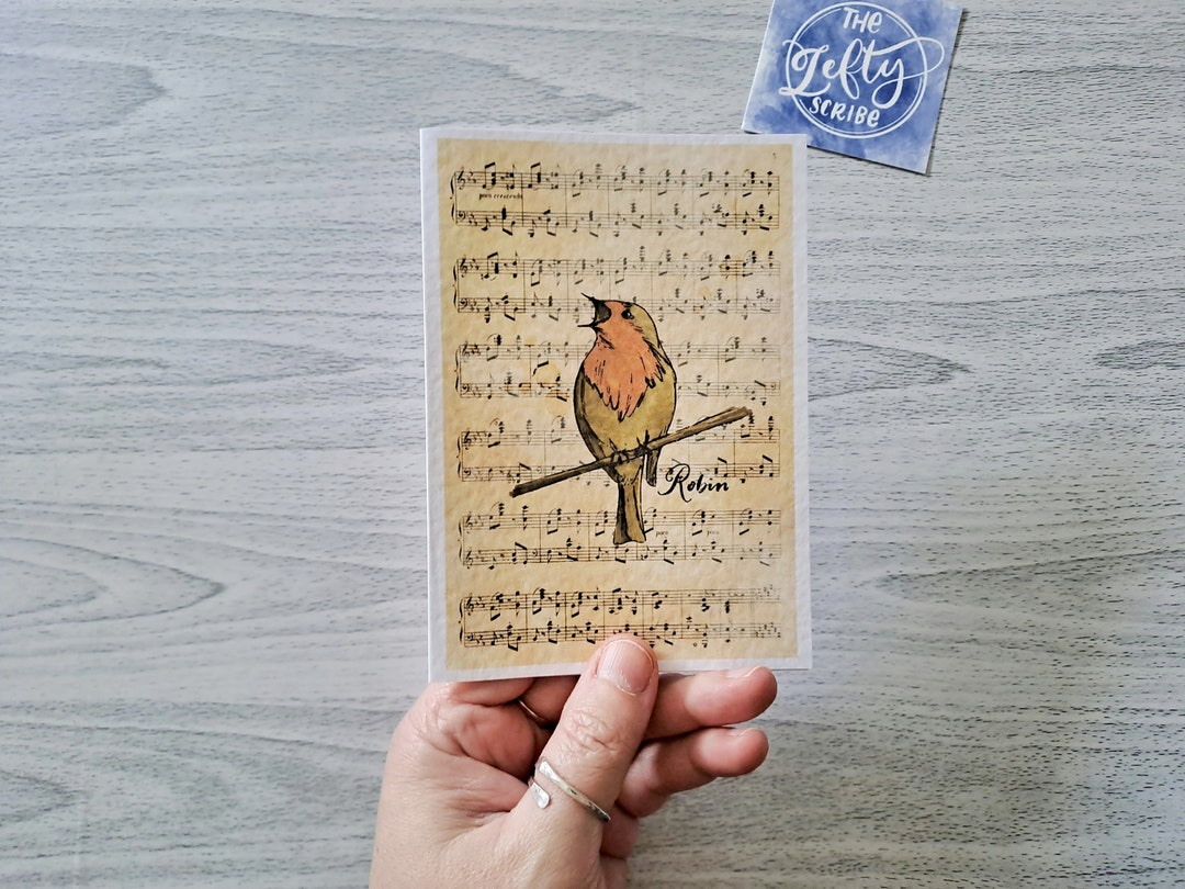 Robin Greetings Card: British Bird Watercolor Note Card - Etsy