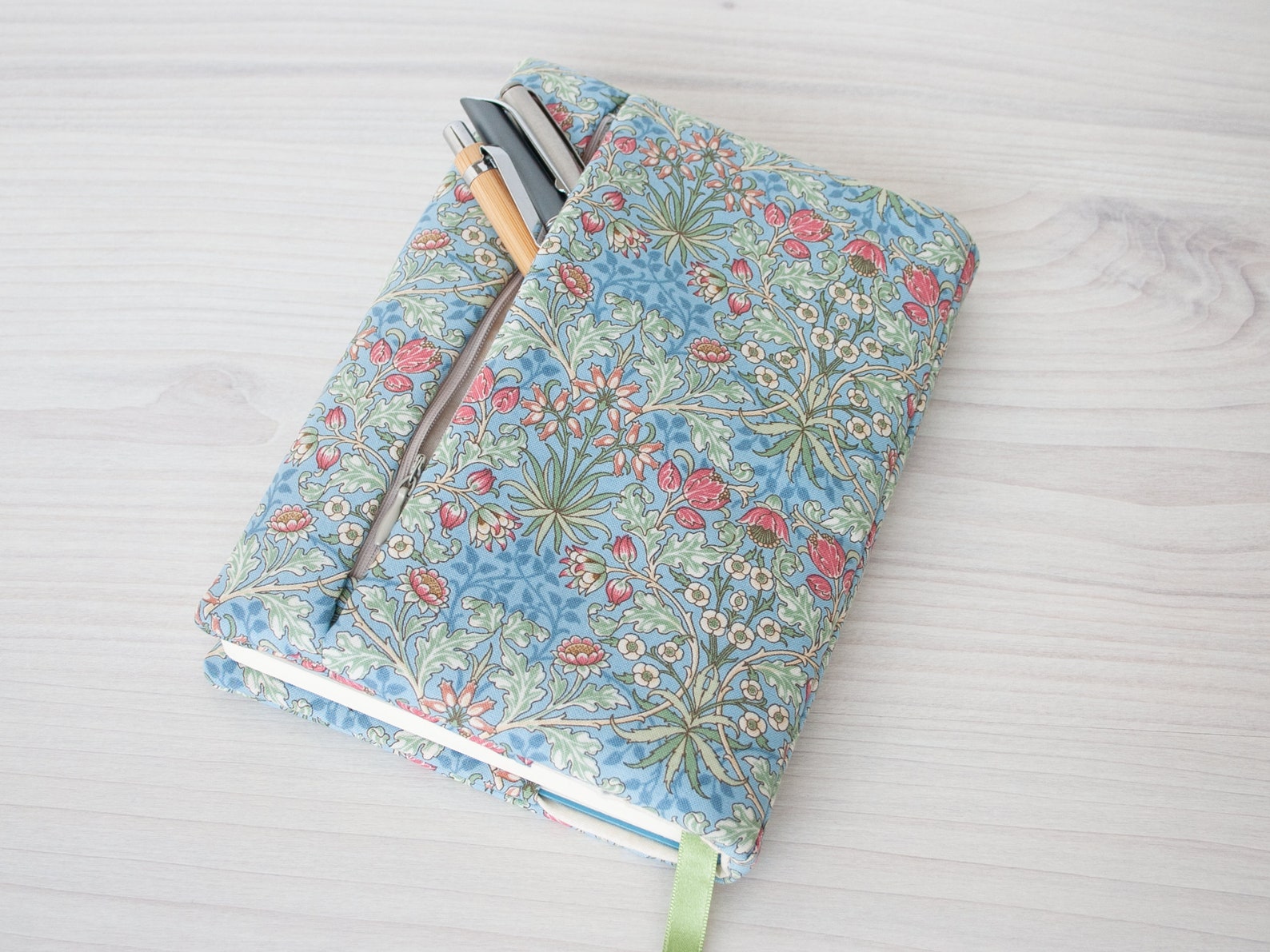 Zipper Pocket A5 Notebook Cover Custom Bible Cover Fabric Etsy