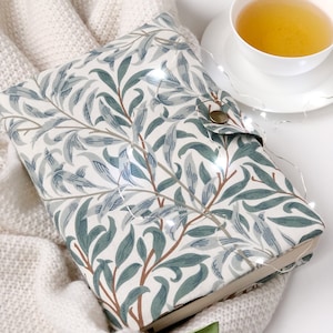 William Morris Willow Bough Fabric Zipper Pocket Cover with Closure, Custom Bible Cover with Closure and Pencil Case, A5 Planner Protector