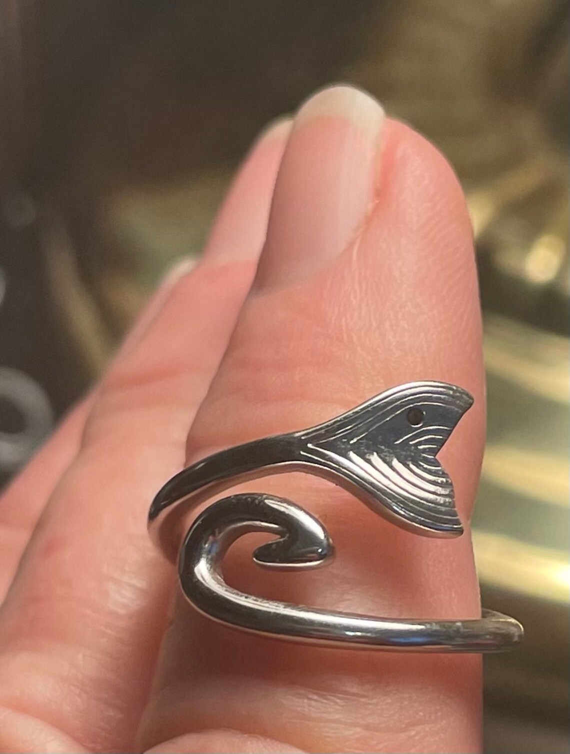Fish Hook Ring Solid Sterling Silver Redfish Tail Hook ring Etsy
