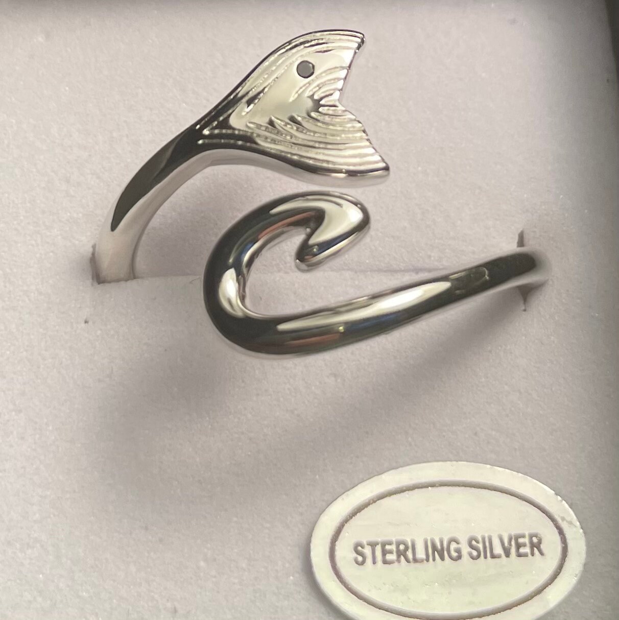Fish Hook Ring Solid Sterling Silver Redfish Tail Hook ring Etsy