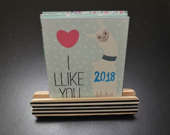 2018 Bi-monthly Desk Calendar with wooden tray