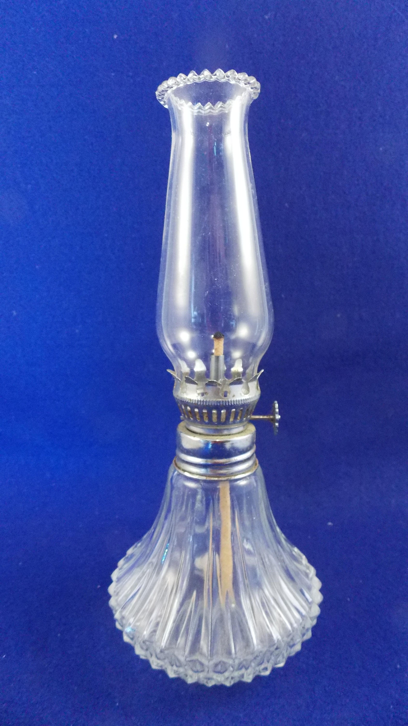 Small Clear Glass Oil Lamp Lamplight Farms Etsy