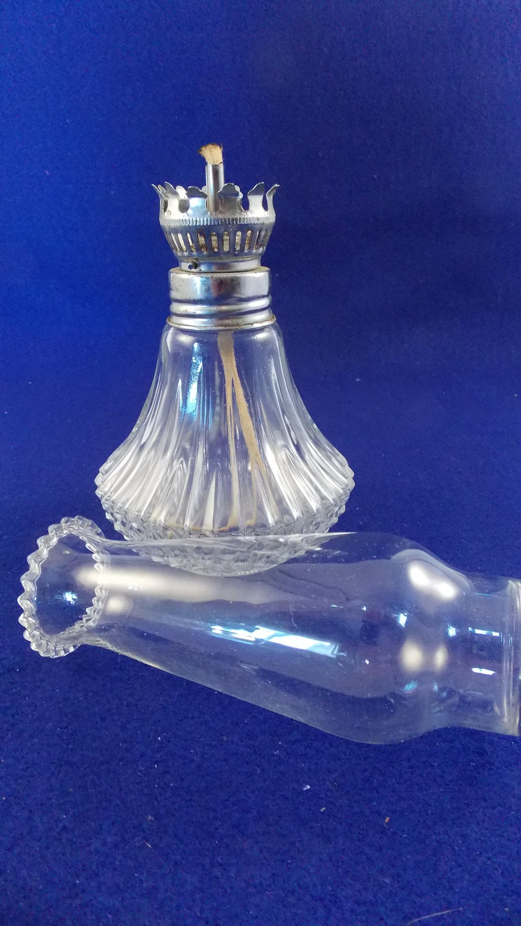 Small Clear Glass Oil Lamp Lamplight Farms Etsy