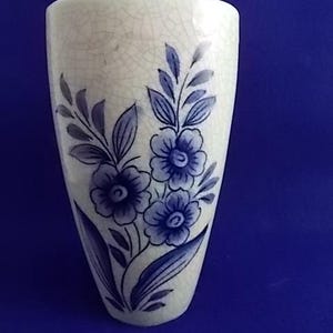 Blue and White Crackle Vase - Made in Japan