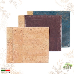 Portefeuille en liège beige marron ou bleu. YOK CORK