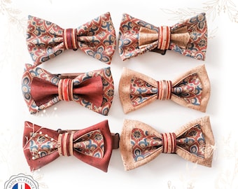 Brown cork bow ties. YOK CORK eco-responsible craftsmanship.