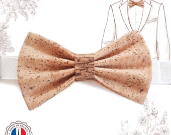 Papillon in sughero marrone e beige. YOK CORK artigianato eco-responsabile.