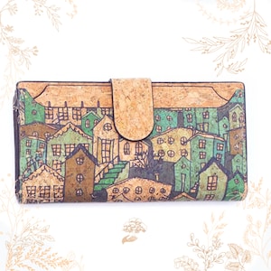 Portefeuille en liège imprimé. Vegan friendly. Boutique YOK CORK