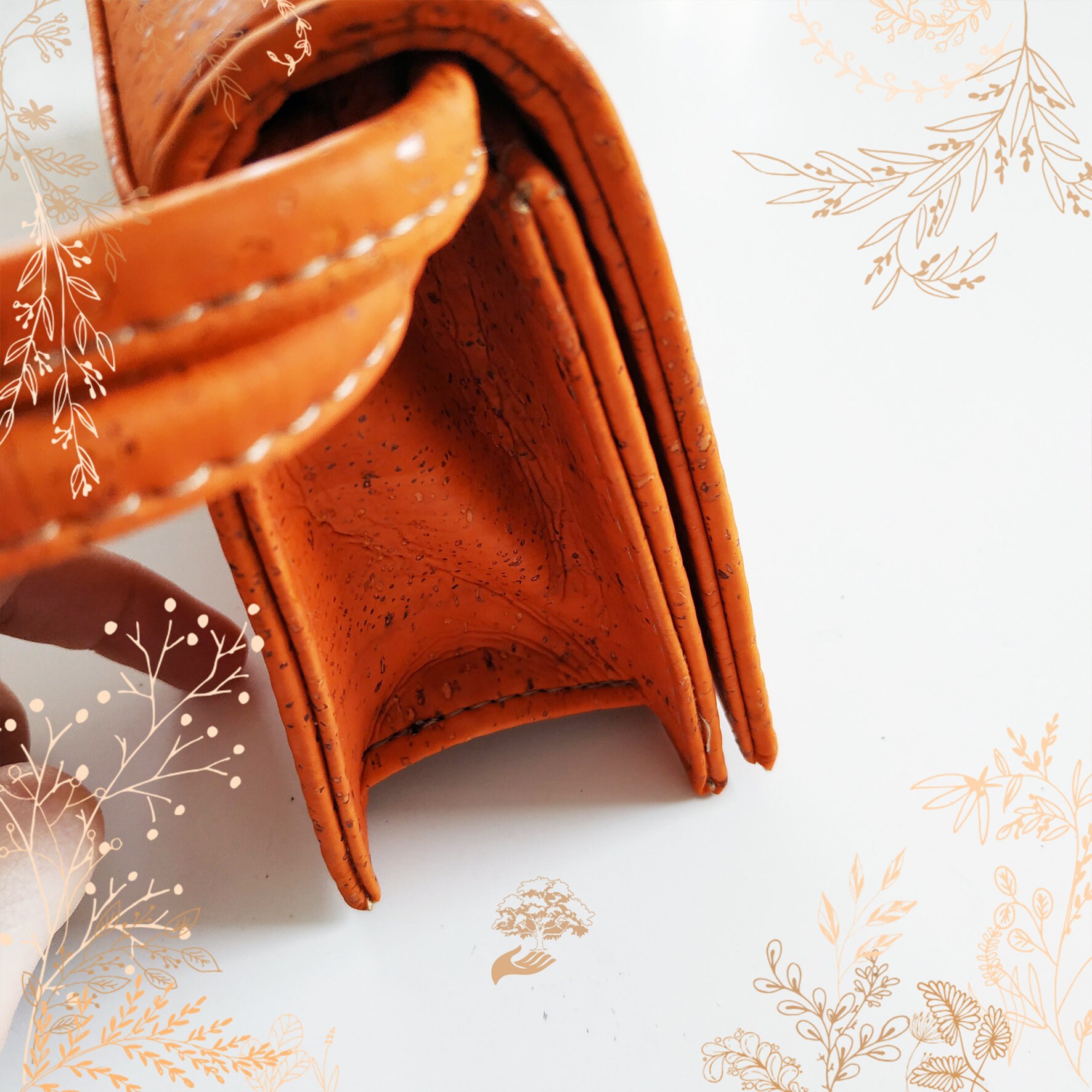 Orange Cork Bag From ARTELUSA, Suitable for Vegans. YOK CORK  display picture 1