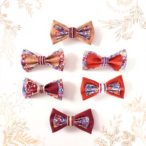 Red and blue cork bow tie. Ideal for a wedding. Eco-responsible crafts YOK CORK image 7