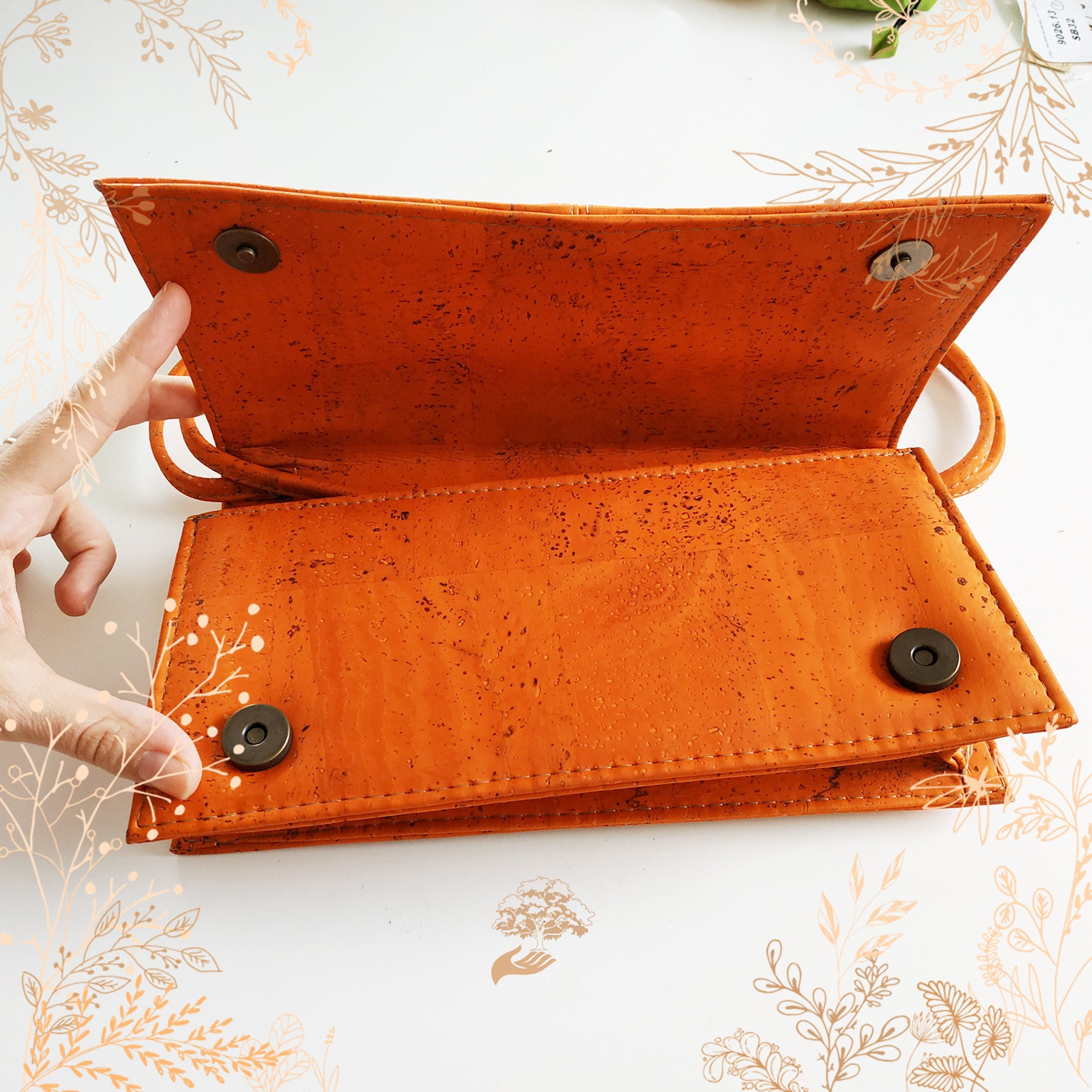 Artelusa Vibrant Orange and Cork Backpack Richmond Multipocket Backpack in Atomic Orange – ORI London main image 4
